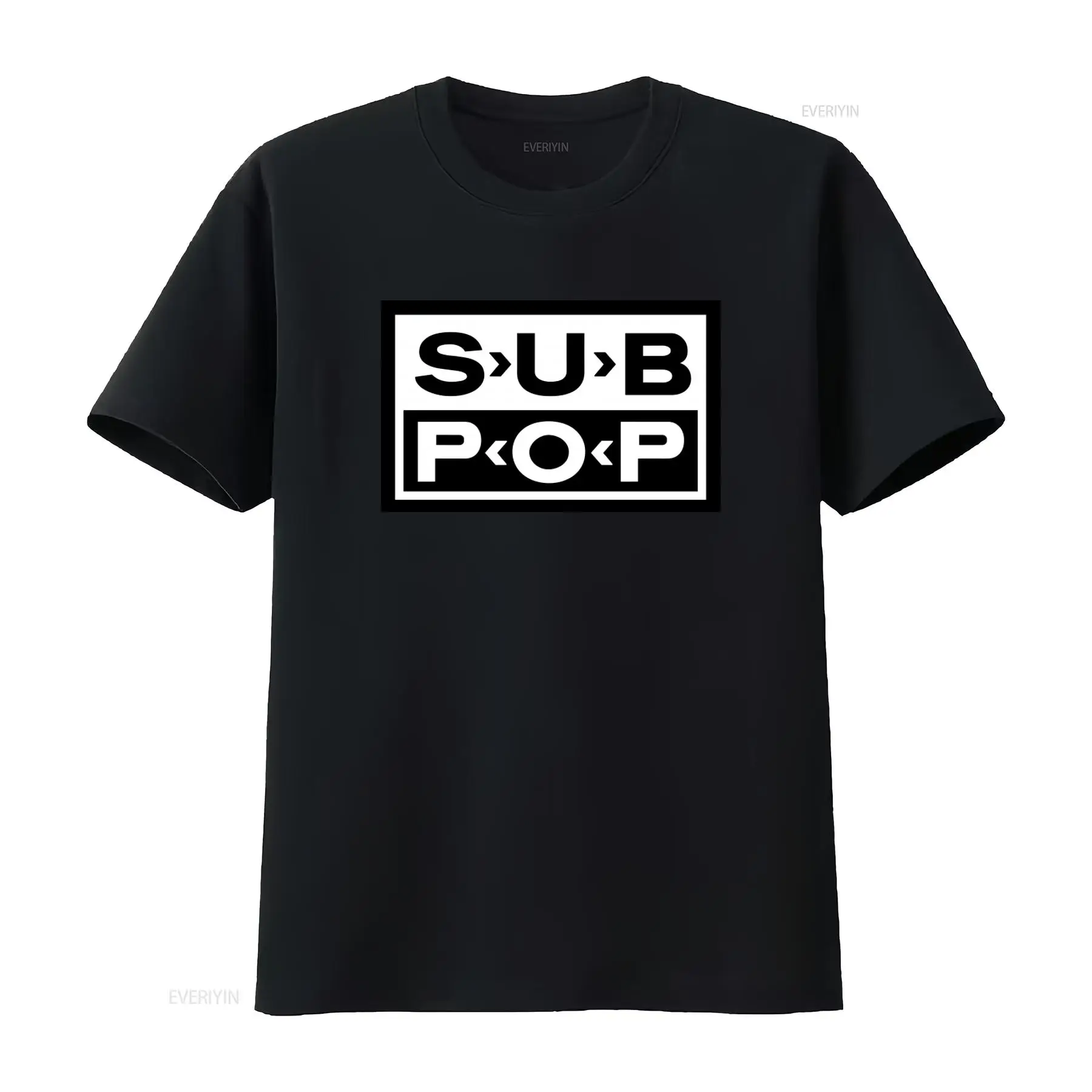Street Fashion Logo - Camiseta con Logotipo Sub Pop, Negra