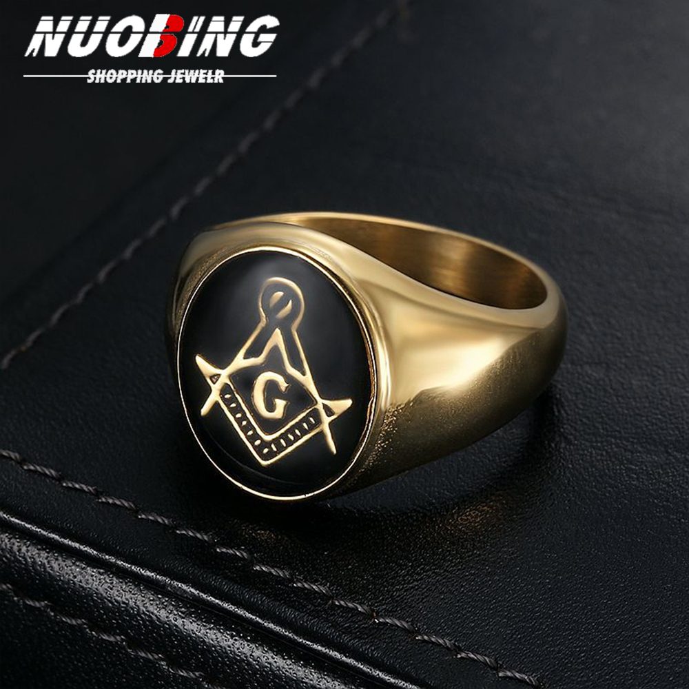 Street Fashion Rings - Anillo masónico de acero inoxidable 316L
