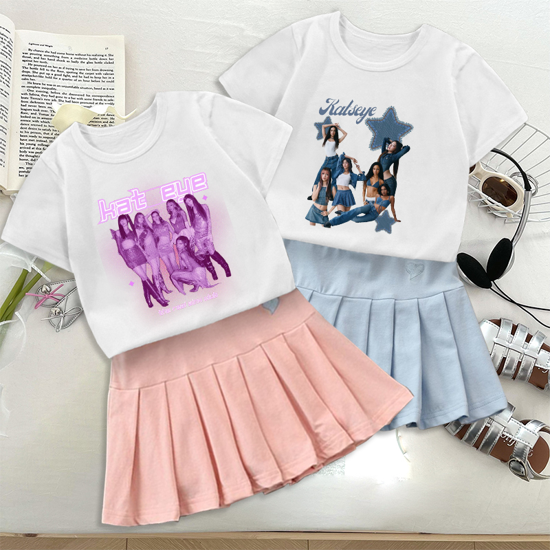 Street Fashion Girls - Moda K POP K-KATSEYE camiseta Falda