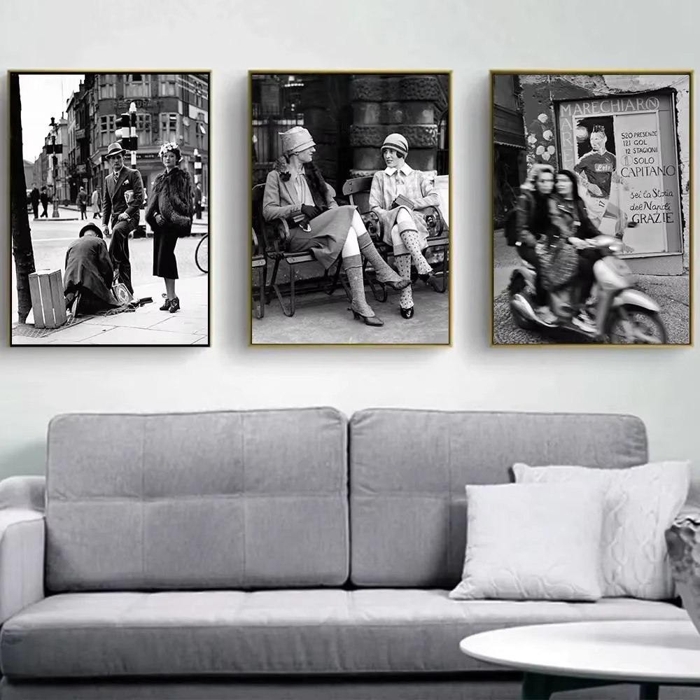 Street Fashion Poster - Impresión fotográfica Vintage en blanco y