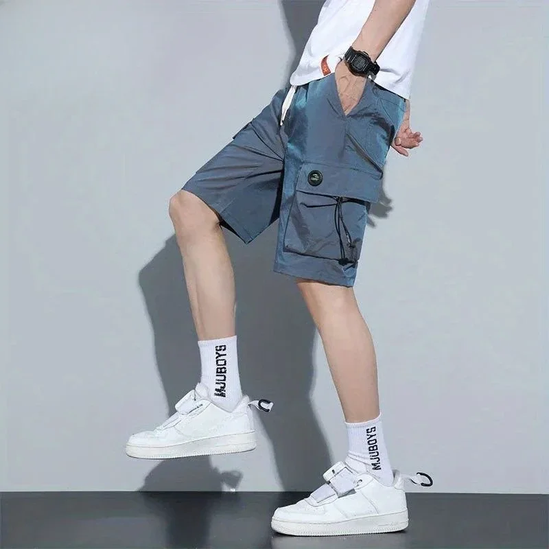 Cargo Pant Wide - Pantalones cortos Cargo para hombre, holgados,