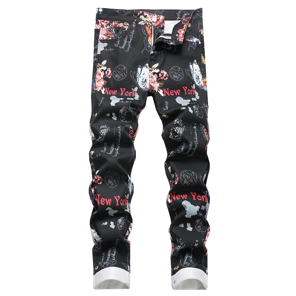 Street Fashion New York - Pantalones Vaqueros de Hombre con Estampado