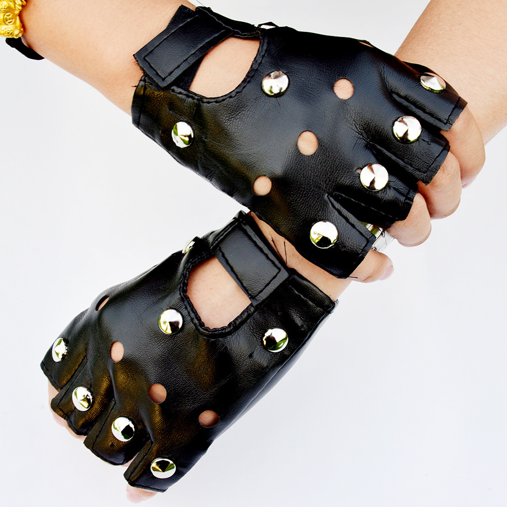 Street Fashion Gloves - Guantes sin dedos con remaches estilo