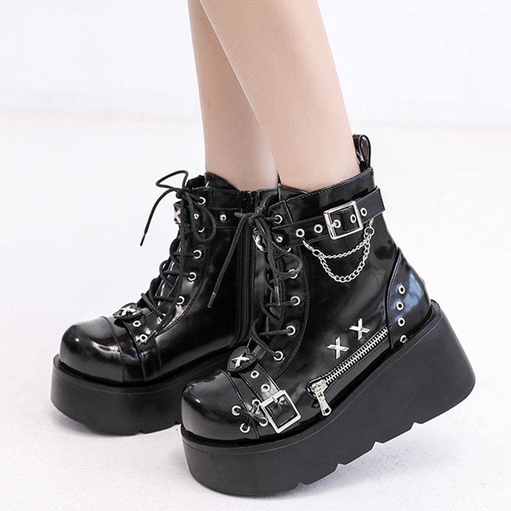 Street Fashion Girls - Botines de plataforma góticos para mujer,
