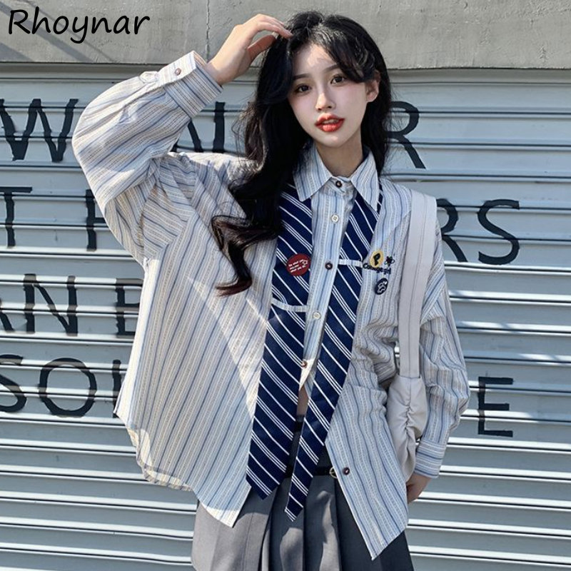 Street Fashion Youth - Camisas de rayas holgadas para mujer,
