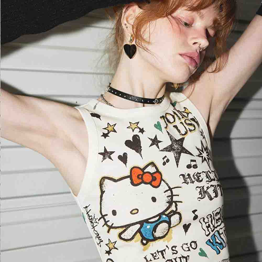 Street Fashion Girls - Sanrio Hello Kitties Top Corto de