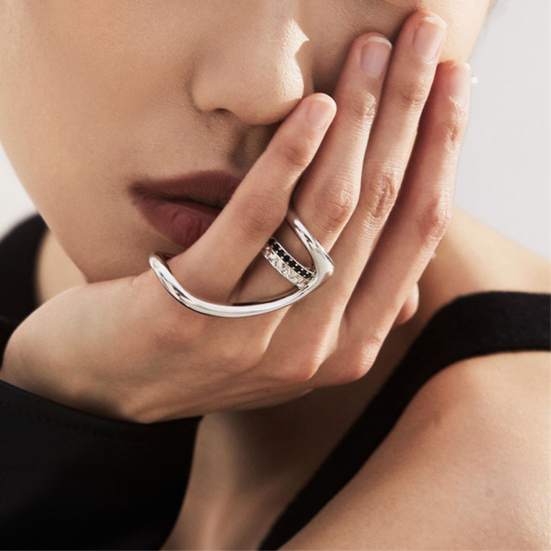 VENTFILLE-Anillo de Plata de L - Street Fashion Rings reseña y precio