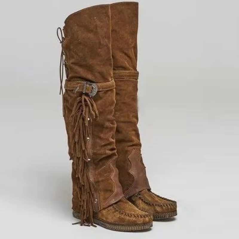 Botas bohemias hasta la rodill - Street Fashion Girls reseña y precio