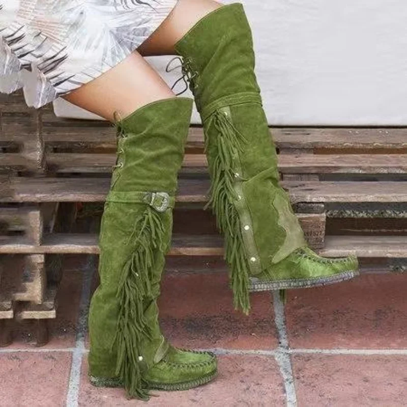 Botas bohemias hasta la rodill - Street Fashion Girls reseña y precio