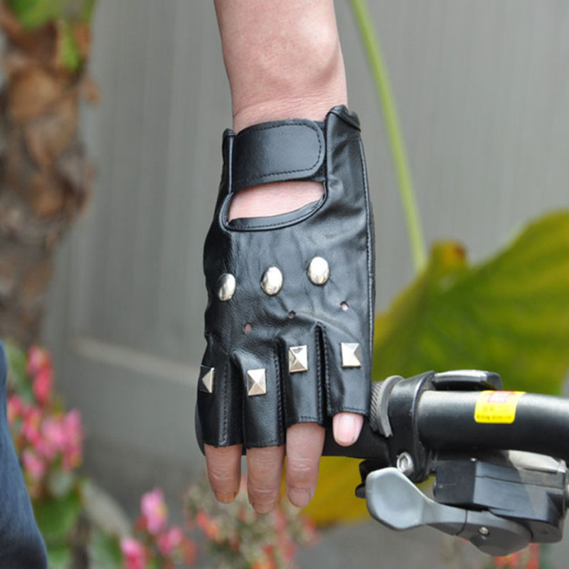 Guante de medio dedo de cuero  - Street Fashion Gloves reseña y precio