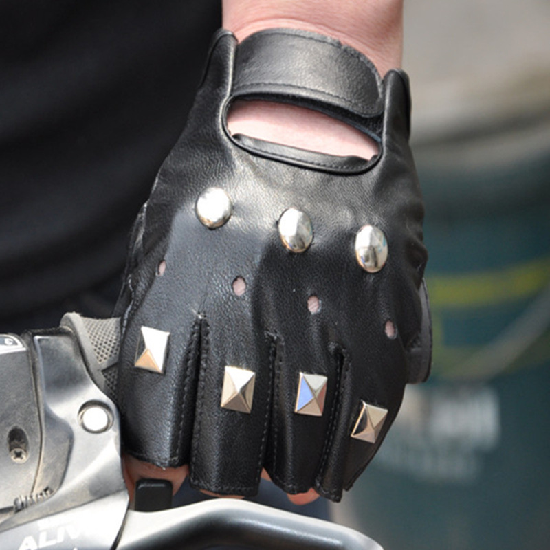 Guante de medio dedo de cuero  - Street Fashion Gloves reseña y precio