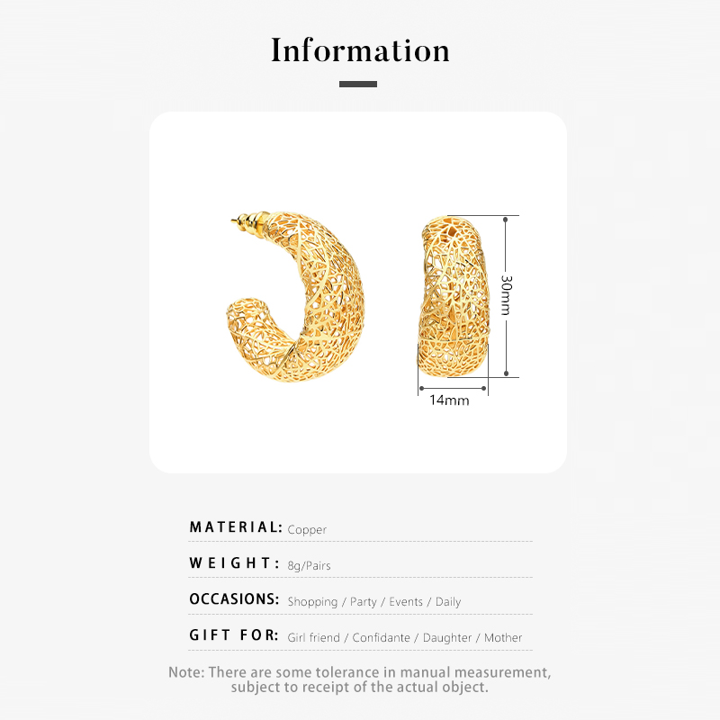 Pendientes IVOG con forma de C - Street Fashion Websites reseña y precio