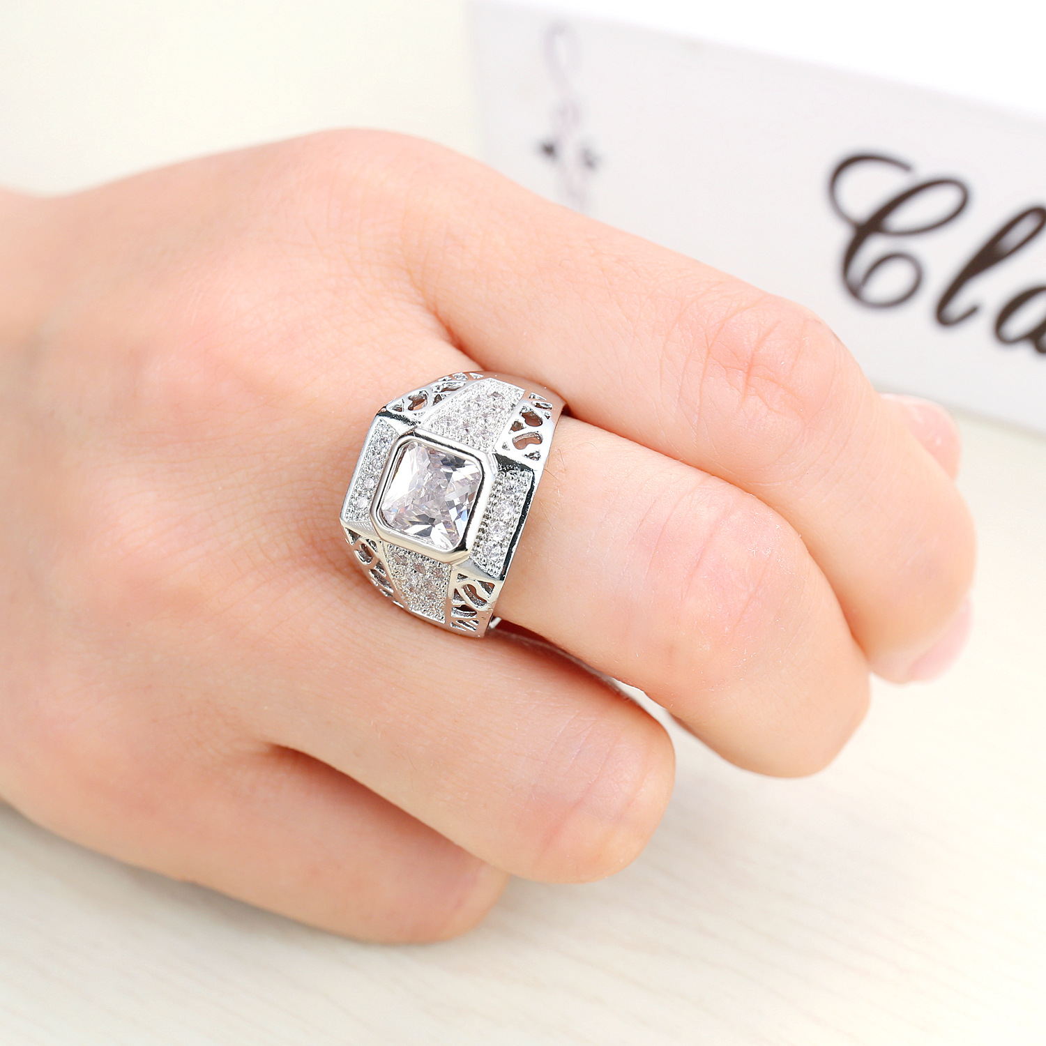 Anillos de circón cúbico redon - Street Fashion Rings reseña y precio