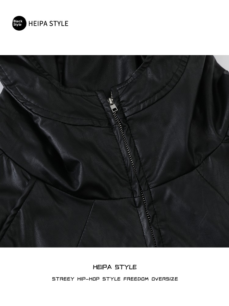Chaqueta de Cuero PU con Capuc - Street Fashion Youth reseña y precio